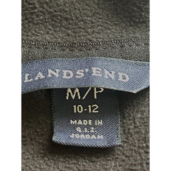 Lands End Womens ThermaCheck Black Fleece 1/4 Zip Pullover Size M/P - Picture 3 of 6